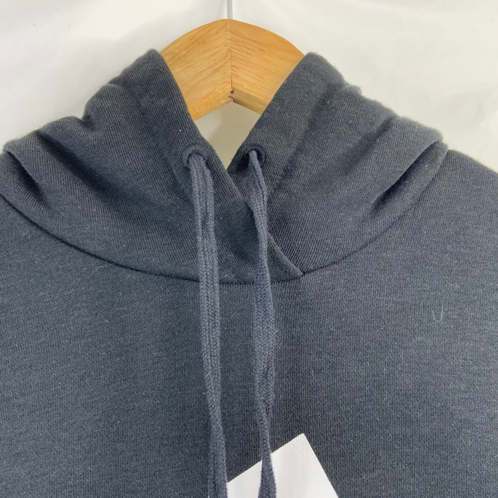 Adidas Essentials Big Logo Hoodie Mens Small Black Fleece Pullover Sweatshirt - Picture 5 of 7